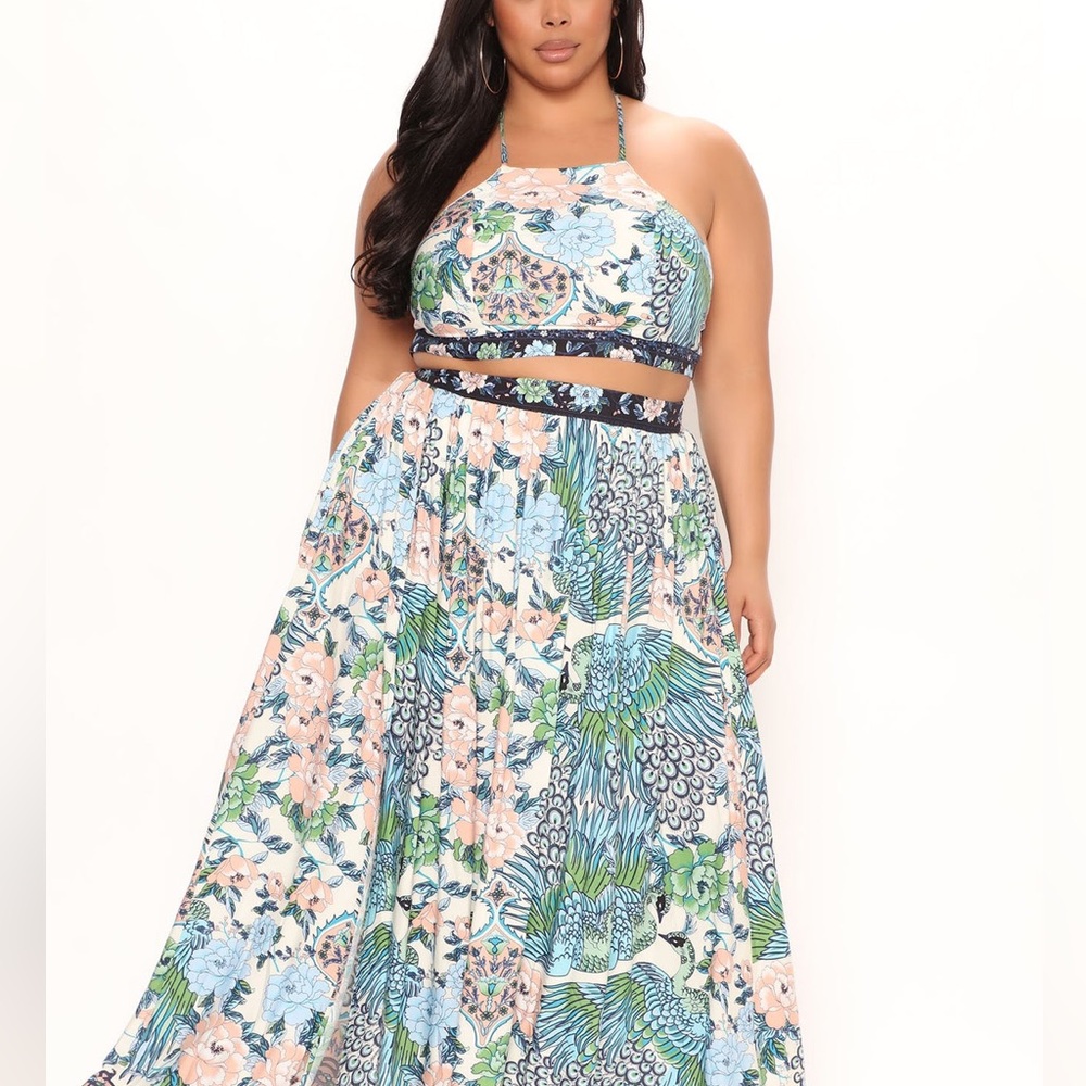 Sweet Melodies Floral Skirt Set - Ivory/combo